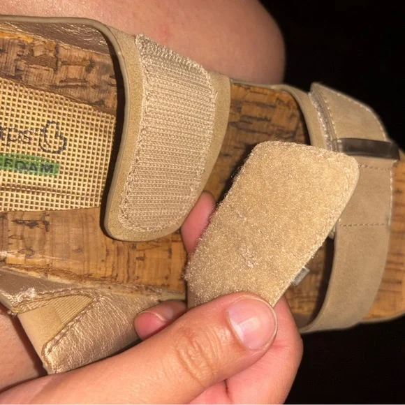 Beige Cork Footbed Sandals - Picture 3 of 5